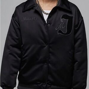 Nike Michael Jordan Black Bomber Jacket with Embroidered Initial